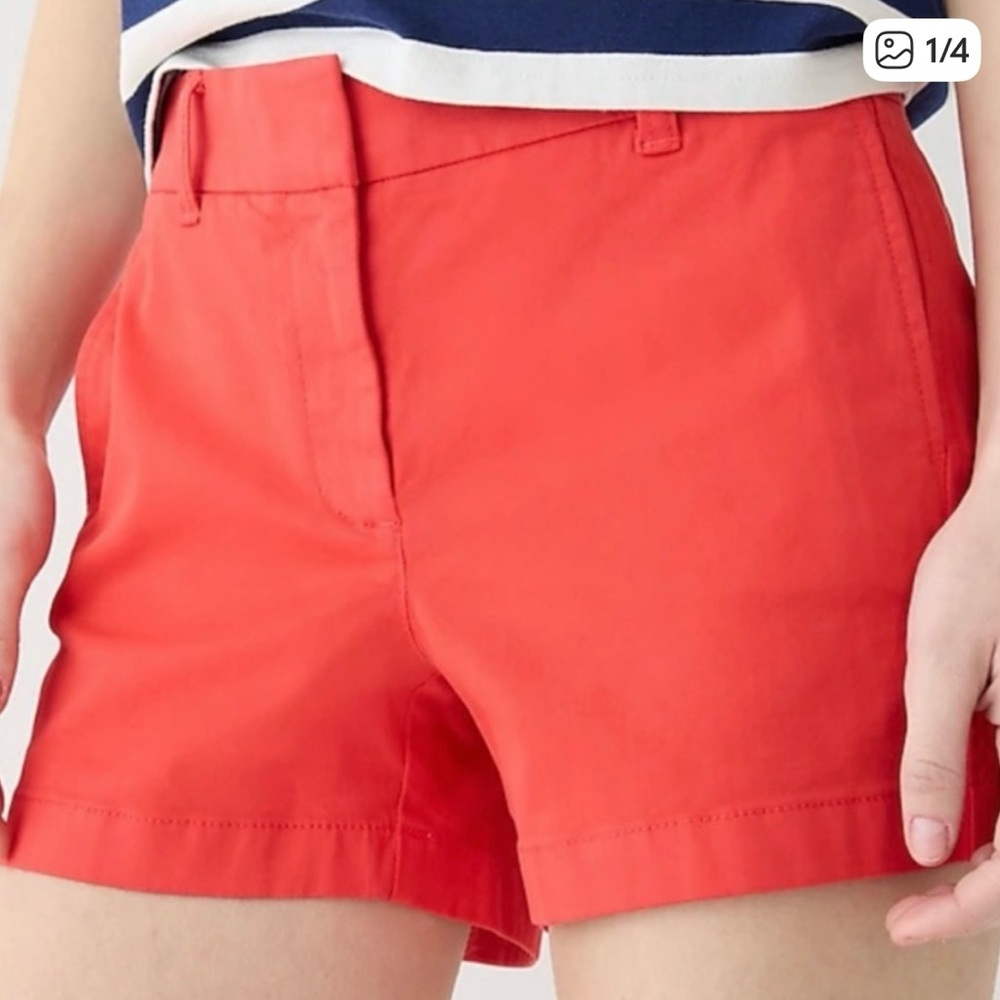 J Crew Red Stretch Chino Shorts Size 8